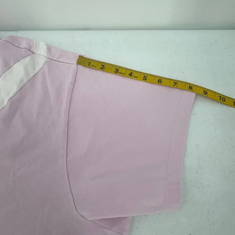 Nike Womens 3X Pink Essential Double Swoosh Boxy Cropped Cotton T-Shirt